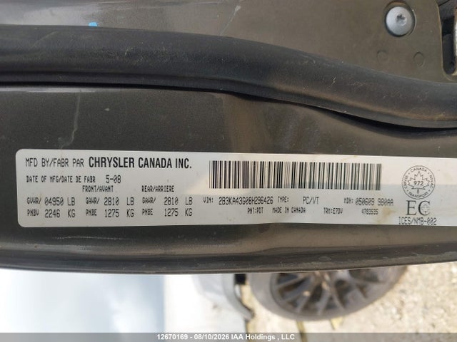 Продаж на аукціоні авто 2008 Dodge Charger Se, vin: 2B3KA43G08H296426, номер лоту: 12670169