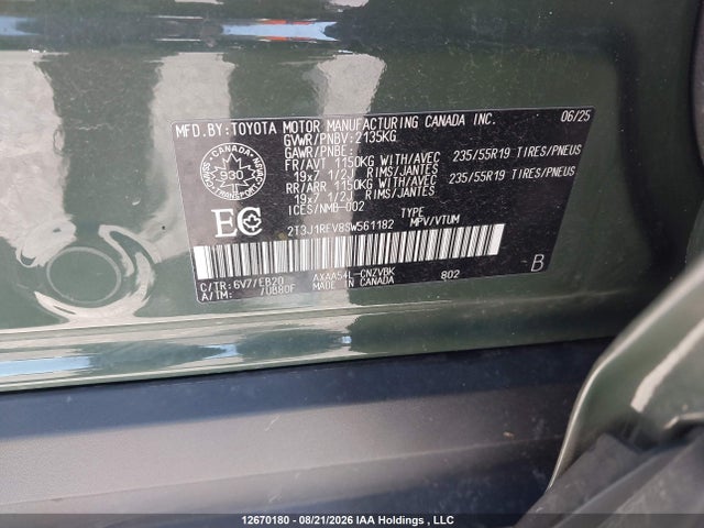 2T3J1RFV8SW561182 Toyota Rav4 Adventure/trd Off Road