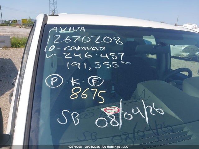 12670208 :رقم المزاد ، 2D4CN1AE0AR246457 vin ، 2010 Dodge Grand Caravan C/v C/v مزاد بيع