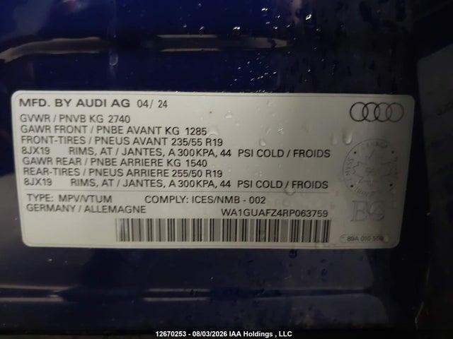 Audi Q4 E-TRON 2024 WA1GUAFZ4RP063759 Image 19