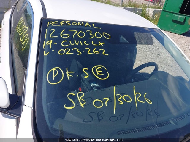 Honda Civic Lx 2019 2HGFC2F50KH023262 Image 17