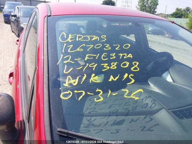 2012 Ford Fiesta Se მანქანა იყიდება აუქციონზე, vin: 3FADP4BJXCM193808, აუქციონის ნომერი: 12670320