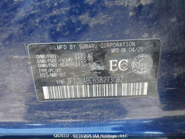Продажа на аукционе авто 2025 Subaru Impreza, vin: JF1GUABC6S8273082, номер лота: 12670337