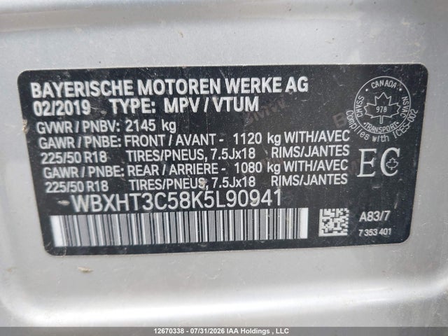 WBXHT3C58K5L90941 BMW X1 Xdrive28i