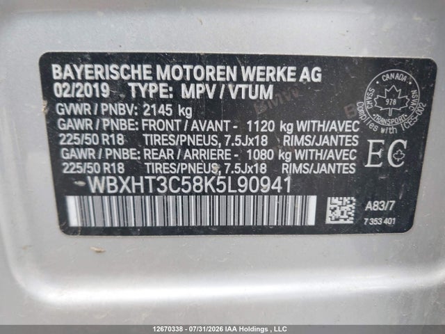WBXHT3C58K5L90941 BMW X1 Xdrive28i