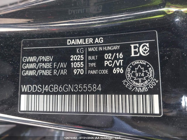WDDSJ4GB6GN355584 Mercedes-Benz CLA 250 4MATIC
