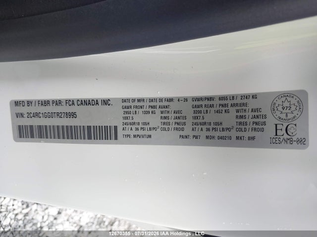 Chrysler Pacifica Limited 2026 2C4RC1GG0TR278995 Image 9