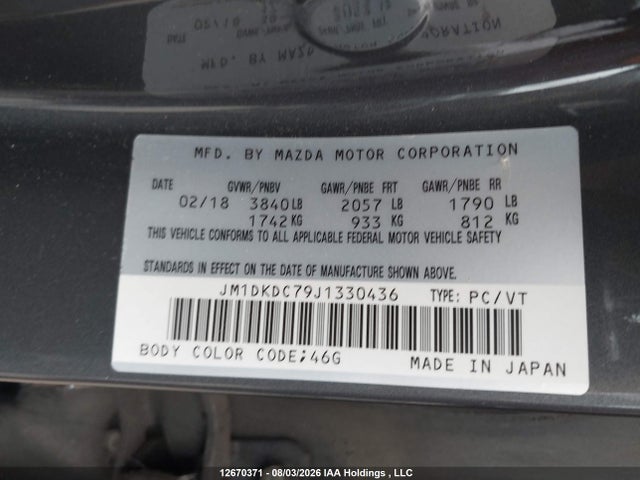 Mazda Cx-3 Gs 2018 JM1DKDC79J1330436 Image 9