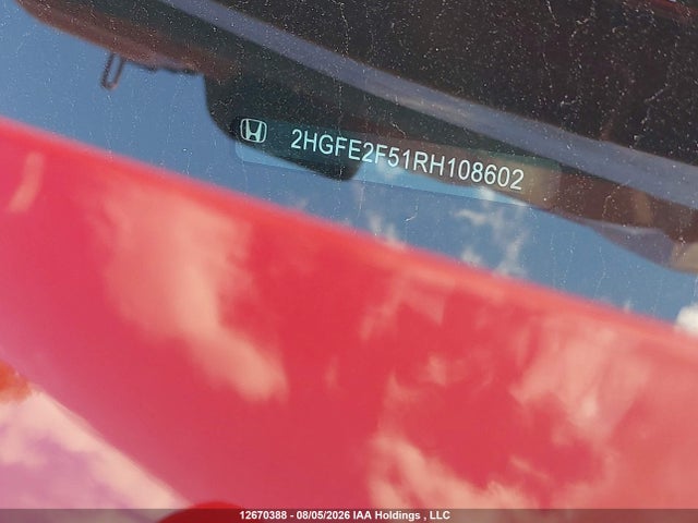 12670388 :رقم المزاد ، 2HGFE2F51RH108602 vin ، 2024 Honda Civic مزاد بيع
