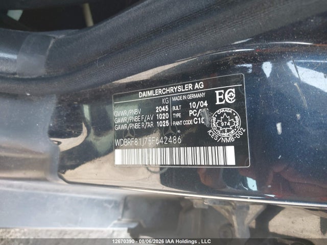 Продажа на аукционе авто 2005 Mercedes-benz C 240 4matic, vin: WDBRF81J75F642486, номер лота: 12670390