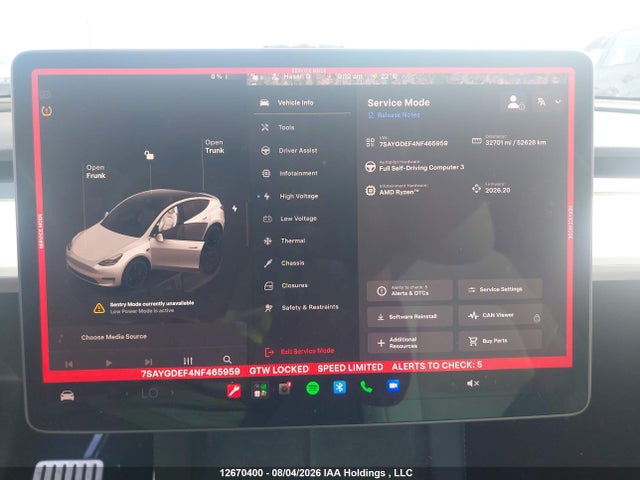 Aukcja sprzedaży 2022 Tesla Model Y, vin: 7SAYGDEF4NF465959, numer aukcji: 12670400