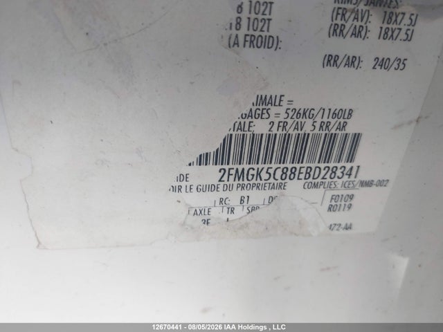Aukcja sprzedaży 2014 Ford Flex Sel, vin: 2FMGK5C88EBD28341, numer aukcji: 12670441