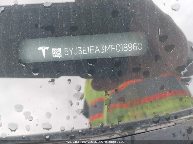 Aukcja sprzedaży 2021 Tesla Model 3 Standard Range/standard Range Plus, vin: 5YJ3E1EA3MF018960, numer aukcji: 12670461