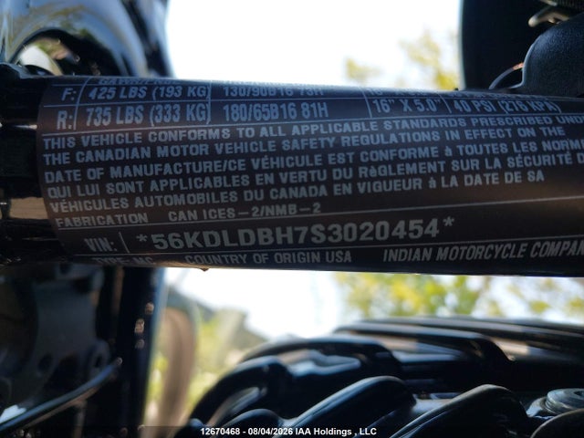 Продажа на аукционе авто 2025 Indian Motorcycle Co. Chief Bobber Darkhorse Abs, vin: 56KDLDBH7S3020454, номер лота: 12670468