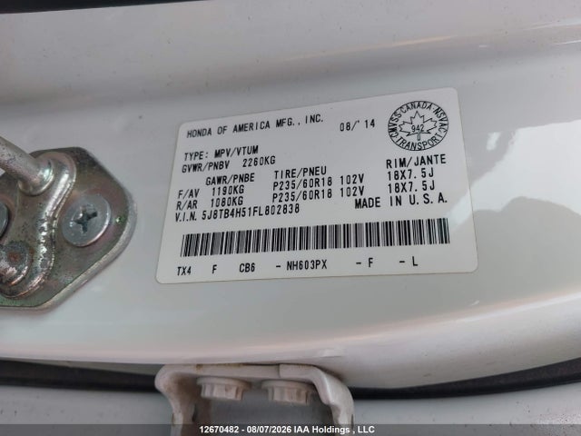 Acura RDX 2015 5J8TB4H51FL802838 Image 17