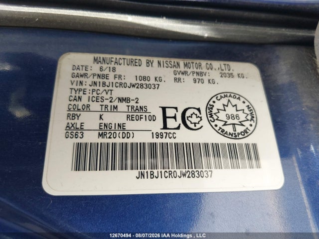 JN1BJ1CR0JW283037 Nissan QASHQAI