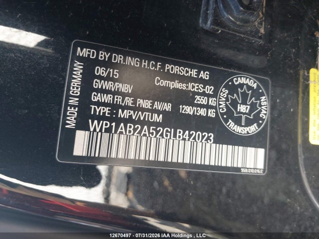 Porsche MACAN S 2016 WP1AB2A52GLB42023 Image 9
