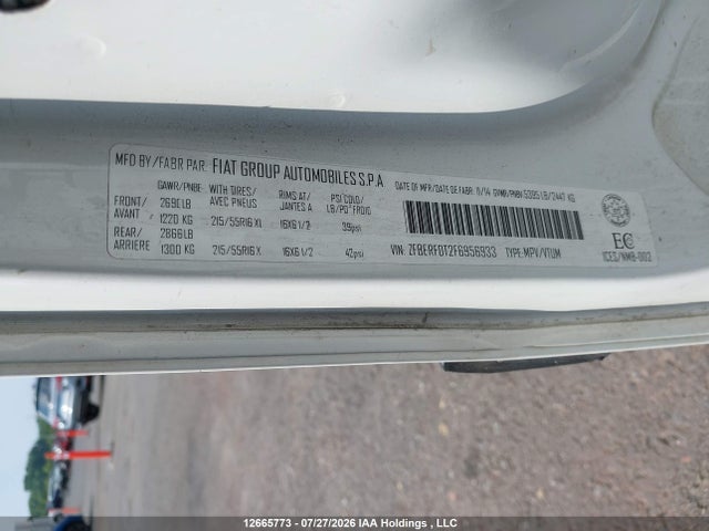 ZFBERFDT2F6956933 RAM Promaster City Slt