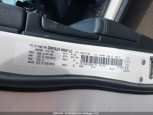 Продаж на аукціоні авто 2012 Jeep Grand Cherokee Laredo, vin: 1C4RJFAG0CC342294, номер лоту: 12661419