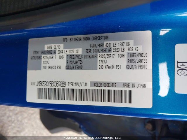 JM3KE2CY5E0367868 Mazda Cx-5 Gs