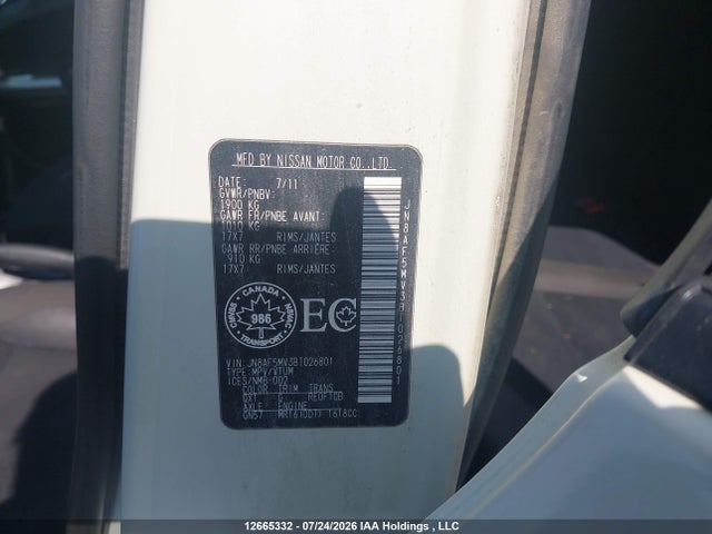 Продаж на аукціоні авто 2011 Nissan Juke S, vin: JN8AF5MV3BT026801, номер лоту: 12665332