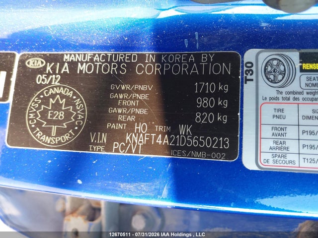 Auction sale of the 2013 Kia Forte Lx, vin: KNAFT4A21D5650213, lot number: 12670511