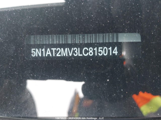 2020 Nissan Rogue S/sl/sv მანქანა იყიდება აუქციონზე, vin: 5N1AT2MV3LC815014, აუქციონის ნომერი: 12670523