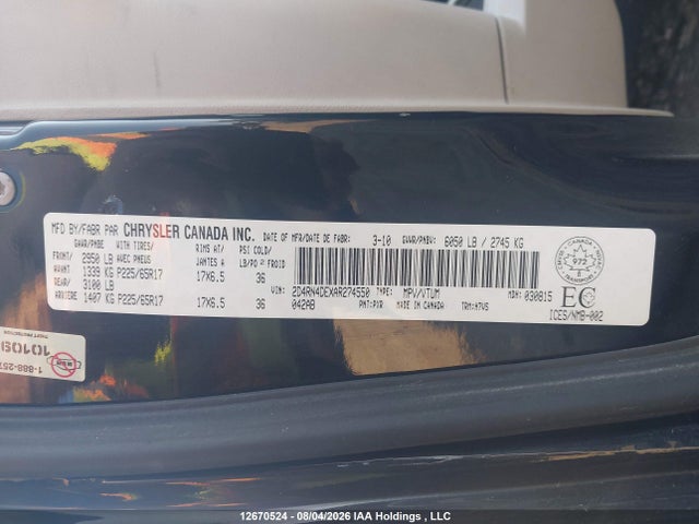 Aukcja sprzedaży 2010 Dodge Grand Caravan Se, vin: 2D4RN4DEXAR274550, numer aukcji: 12670524