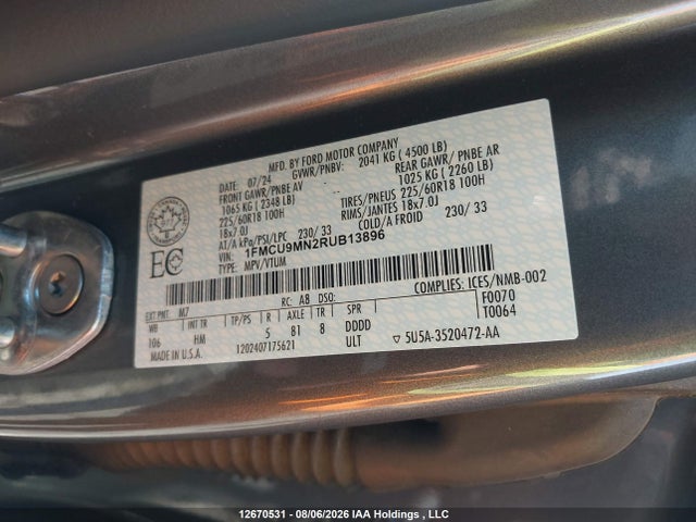 Ford Escape St-line 2024 1FMCU9MN2RUB13896 Image 18