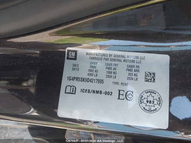 Продаж на аукціоні авто 2013 Buick Verano, vin: 1G4PR5SK9D4217895, номер лоту: 12670537