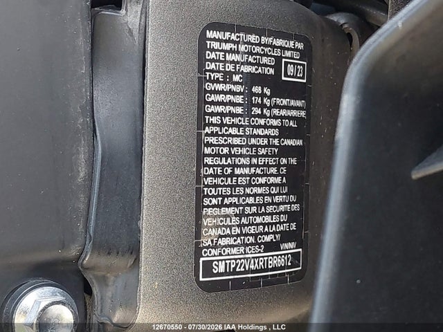 Triumph Motorcycle Tiger 1200 Gt Pro 2024 SMTP22V4XRTBR6612 Image 14