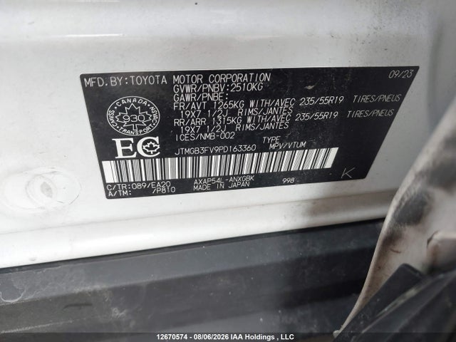 JTMGB3FV9PD163360 Toyota Rav4 Prime Xse