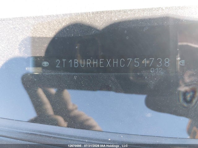 Aukcja sprzedaży 2017 Toyota Corolla L/le/xle/se/xse, vin: 2T1BURHEXHC751738, numer aukcji: 12670595