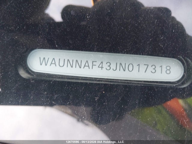 2018 Audi A4 Premium მანქანა იყიდება აუქციონზე, vin: WAUNNAF43JN017318, აუქციონის ნომერი: 12670596