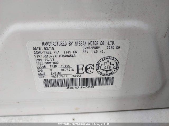 JN1BV7AR1FM404543 Infiniti Q50 Premium/sport