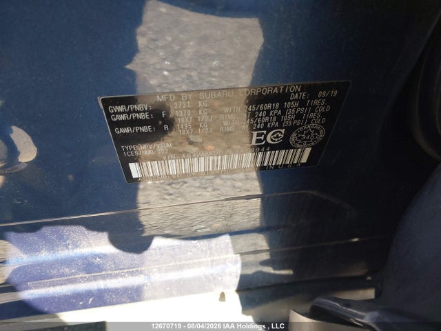 Aukcja sprzedaży 2020 Subaru Ascent Touring, vin: 4S4WMADD7L3418944, numer aukcji: 12670719