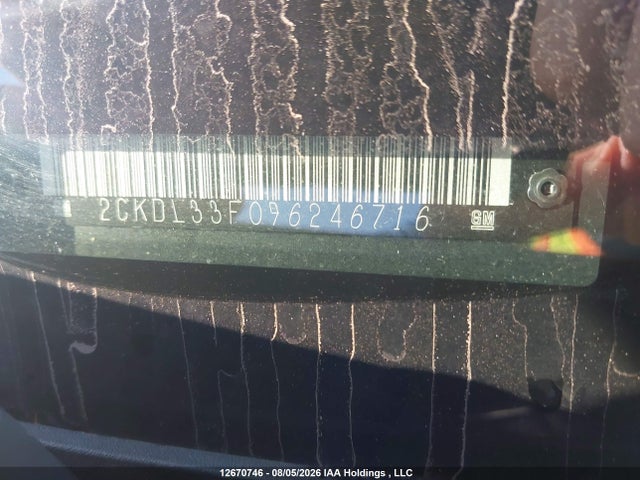 12670746 :رقم المزاد ، 2CKDL33F096246716 vin ، 2009 Pontiac Torrent Gt مزاد بيع