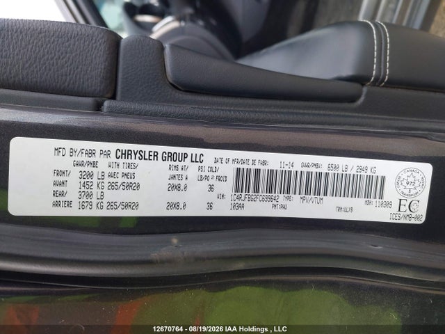 1C4RJFBG2FC699642 Jeep Grand Cherokee Limited