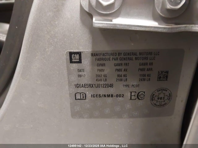 1G6AE5RX1J0122048 Cadillac Ats Turbo Base
