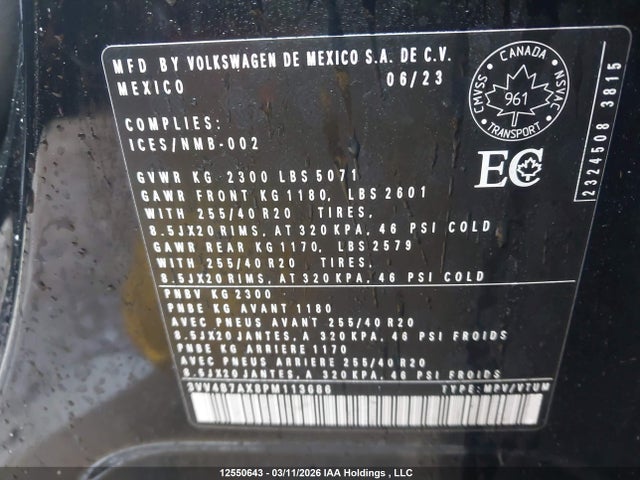 3VV4B7AX8PM113686 Volkswagen Tiguan Highline R-line