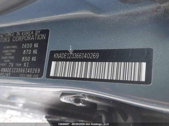 2006 Kia Rio Ex მანქანა იყიდება აუქციონზე, vin: KNADE123366140269, აუქციონის ნომერი: 12640607
