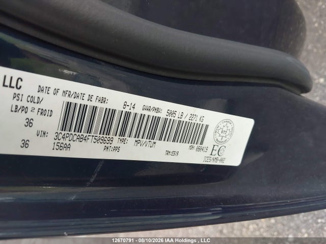 3C4PDCAB4FT509699 Dodge Journey Cvp/se Plus