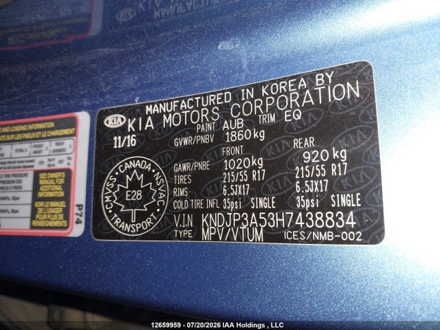 KIA Soul Ex/ex Premium/ex Tech/ex+ 2017 KNDJP3A53H7438834 Image 19