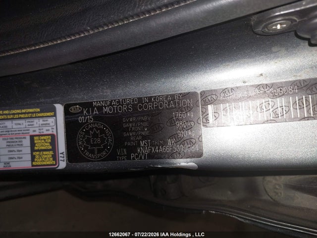 12662067 :رقم المزاد ، KNAFX4A66F5399084 vin ، 2015 Kia Forte 1.8l Lx/1.8l Lx+/lx+ Winter Edition مزاد بيع