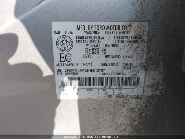 Ford EDGE SPORT 2017 2FMPK4AP2HBB12767 Image 18