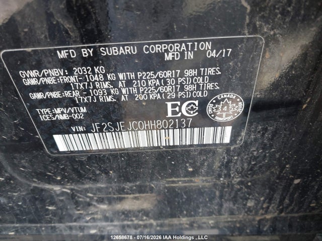 JF2SJEJC0HH802137 Subaru Forester 2.5i Limited/2.5i Touring