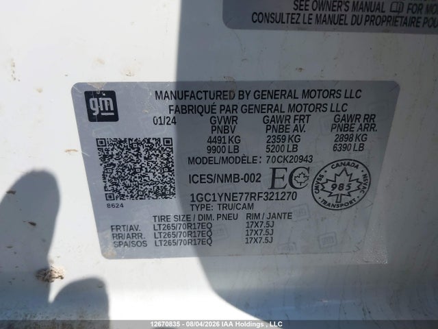 1GC1YNE77RF321270 Chevrolet Silverado K2500 Heavy Duty Lt