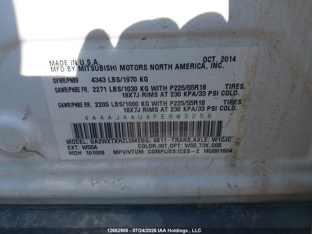 Mitsubishi Rvr Gt/se 2015 4A4AJ4AU4FE603256 Image 18