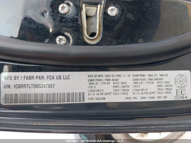 RAM 1500 Classic Slt 2022 1C6RR7LT0NS247887 Image 17