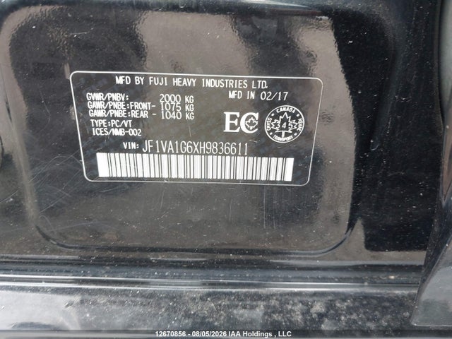 JF1VA1G6XH9836611 Subaru Wrx Limited